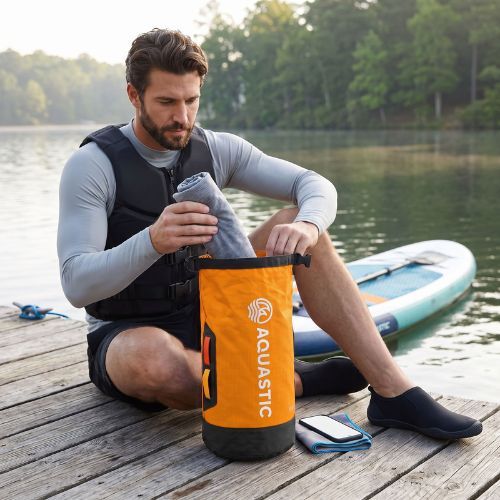 Worek wodoszczelny AQUASTIC Dry Bag 8 l Nylon/TPU pomarańczowy