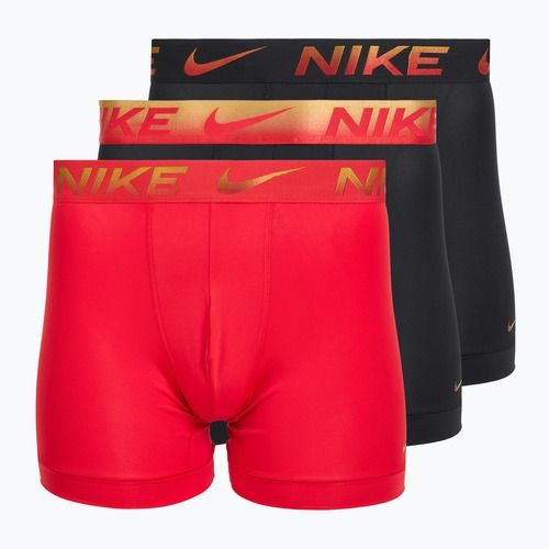 Bokserki męskie Nike Dri-Fit Essential Micro Boxer Brief 3 pary university red/black/black metallic grdient wb