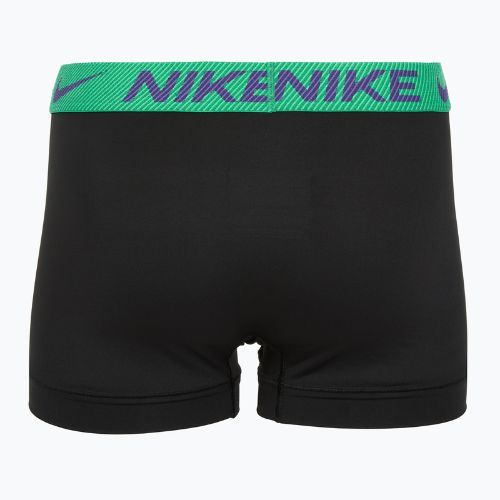 Bokserki męskie Nike Dri-Fit Essential Micro Trunk 3 pary black green shock/wild violet/black text wb