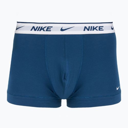 Bokserki męskie Nike Everyday Cotton Stretch Trunk 3 pary light armry blue/blue force/white waistband