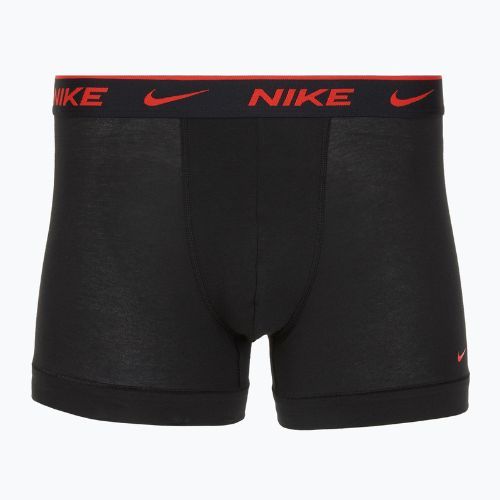 Bokserki męskie Nike Everyday Cotton Stretch Trunk 3 pary black lig crim/des och/deep night logo waistband