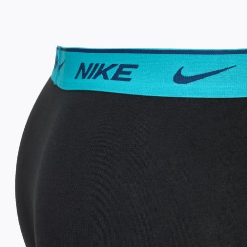 Bokserki męskie Nike Everyday Cotton Stretch Trunk 3 pary black light amry blue/dusty cactus/black waistband