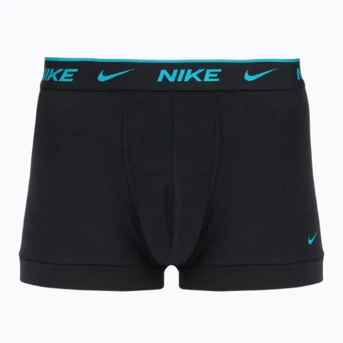 Bokserki męskie Nike Everyday Cotton Stretch Trunk 3 pary black light amry blue/dusty cactus/black waistband