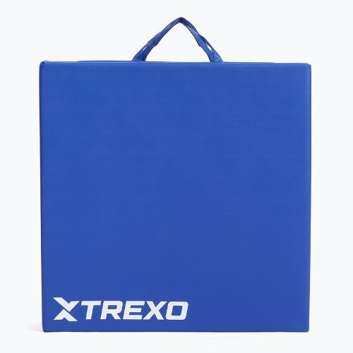 Materac gimnastyczny TREXO składany 180 x 60 x 5 cm niebieski