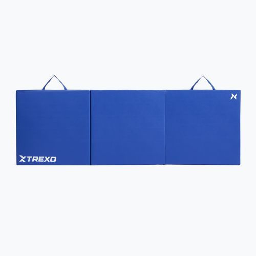 Materac gimnastyczny TREXO składany 180 x 60 x 5 cm niebieski
