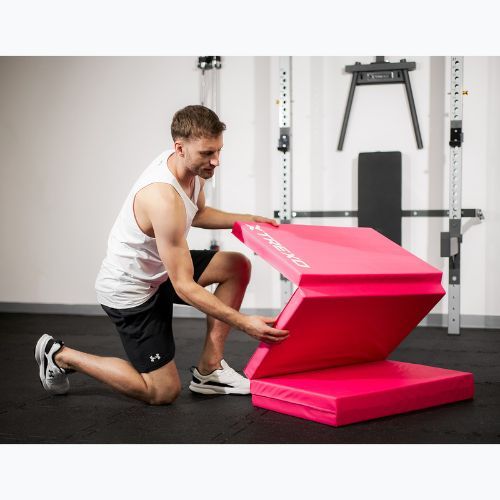 Materac gimnastyczny XTREXO składany 195 x 80 x 5 cm różowy