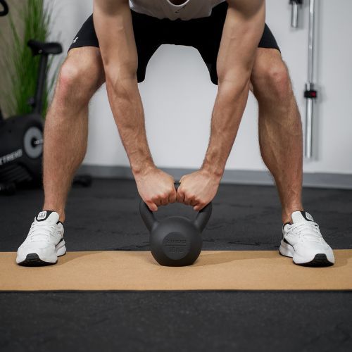 Kettlebell Żeliwny TREXO 16 kg czarny