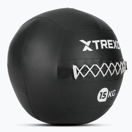 Piłka lekarska XTREXO Wall Ball 15 kg czarny