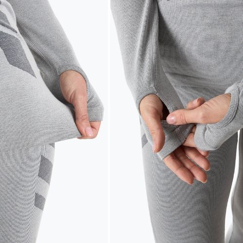 Longsleeve termoaktywny bielizna KADVA damska ALPINESTEP BAMBOO THERMO LIGHT PLUS bezszwowa szary