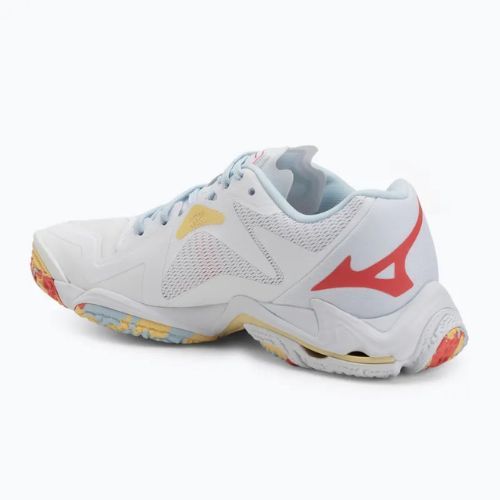 Buty do siatkówki damskie Mizuno Wave Lightning Z8 white/calypso coral/pale banan