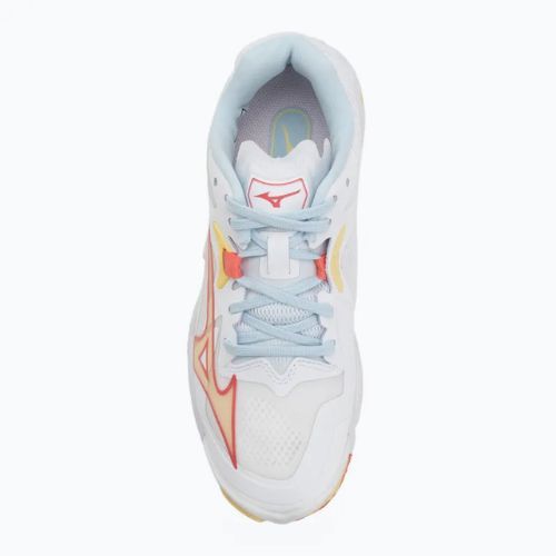 Buty do siatkówki damskie Mizuno Wave Lightning Z8 white/calypso coral/pale banan
