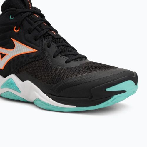 Buty do siatkówki Mizuno Wave Momentum Elite Mid black/tangelo/ice green