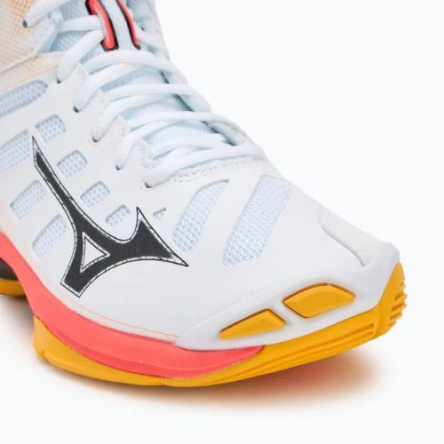 Buty do siatkówki Mizuno Wave Voltage 2 Mid white/fiery coral 2/citrus