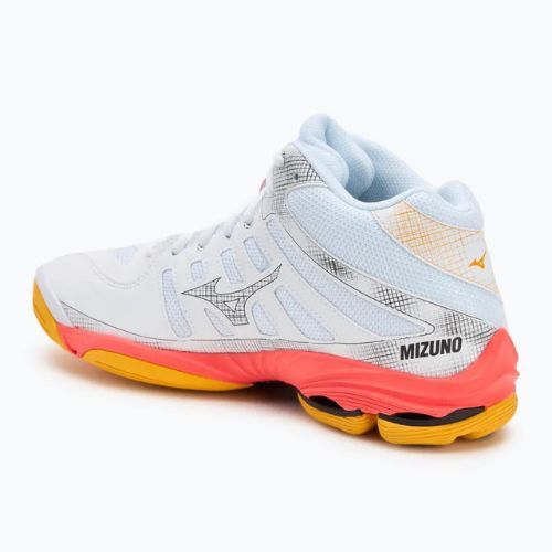 Buty do siatkówki Mizuno Wave Voltage 2 Mid white/fiery coral 2/citrus