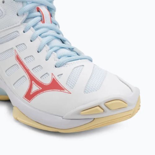 Buty do siatkówki damskie Mizuno Wave Voltage 2 Mid white/calypso coral/pale banan