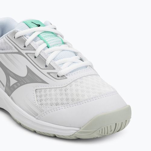 Buty do siatkówki dziecięce Mizuno Cyclone Speed 5 white/black/frozen emerald