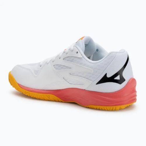 Buty do siatkówki dziecięce Mizuno Lightning Star Z7 white/fiery coral 2/citrus