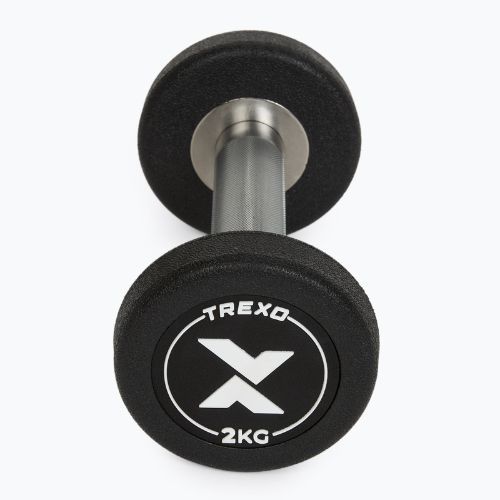 Hantel żeliwny gumowany XTREXO Pro 2 kg czarny