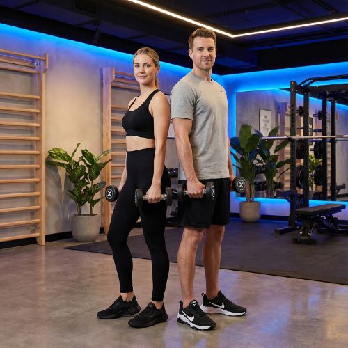 Hantel żeliwny gumowany XTREXO Pro 2 kg czarny