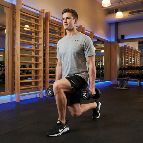 Hantel żeliwny gumowany XTREXO Pro 6 kg czarny