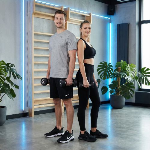 Hantel żeliwny gumowany XTREXO Pro 6 kg czarny