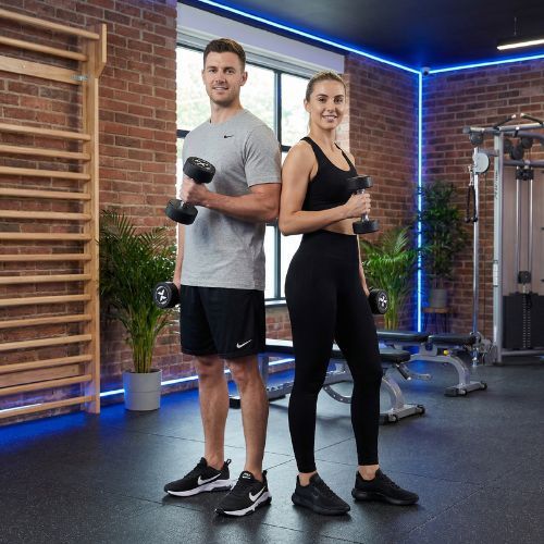 Hantel żeliwny gumowany XTREXO Pro 10 kg czarny