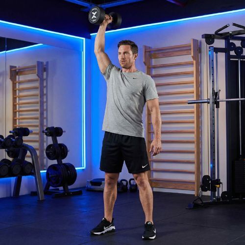 Hantel żeliwny gumowany XTREXO Pro 12 kg czarny