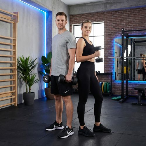 Hantel żeliwny gumowany XTREXO Pro 12 kg czarny