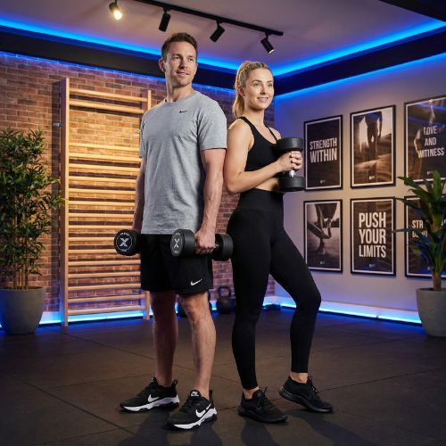 Hantel żeliwny gumowany XTREXO Pro 16 kg czarny