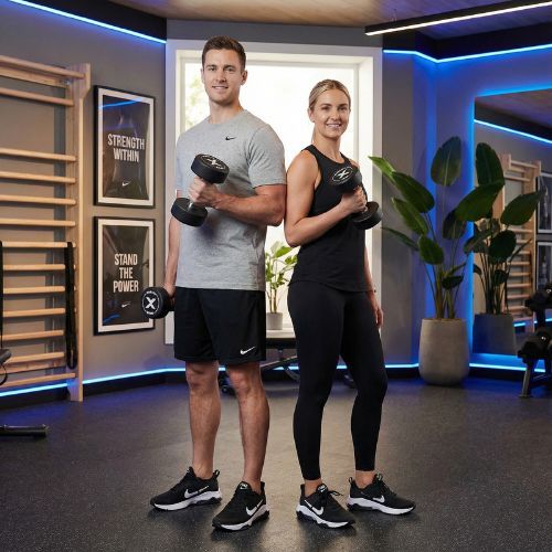 Hantel żeliwny gumowany XTREXO Pro 20 kg czarny