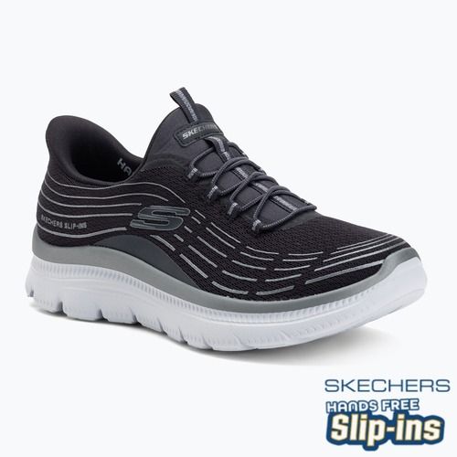 Buty damskie SKECHERS Summits Plus Soft Luster charcoal/silver