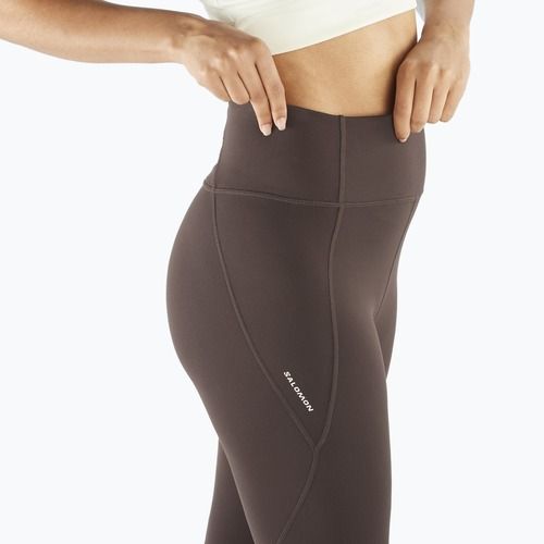 Legginsy do biegania damskie Salomon SHAKEout Bliss 25" coffee bean