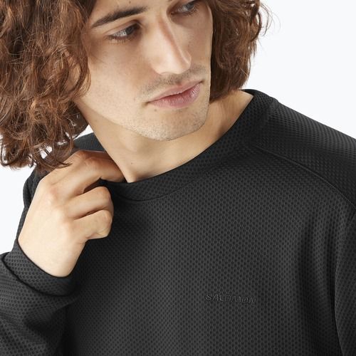 Bluza trekkingowa męska Salomon Motomesh Crewneck deep black