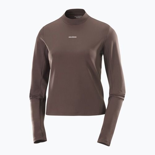 Longsleeve do biegania damski Salomon Bliss coffee bean