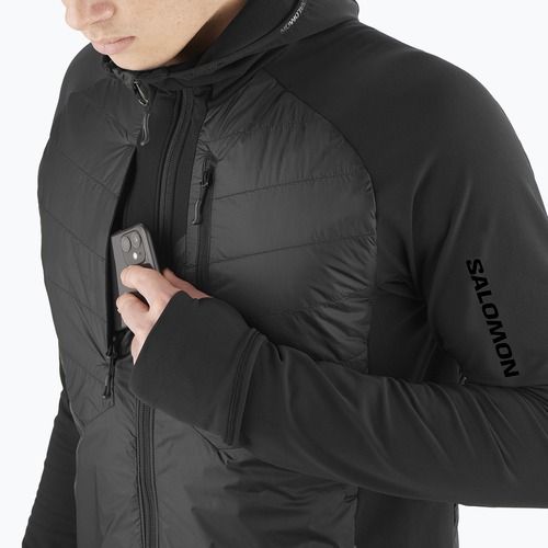 Kurtka hybrydowa męska Salomon Elixir Hybrid Hoodie Insulated deep black