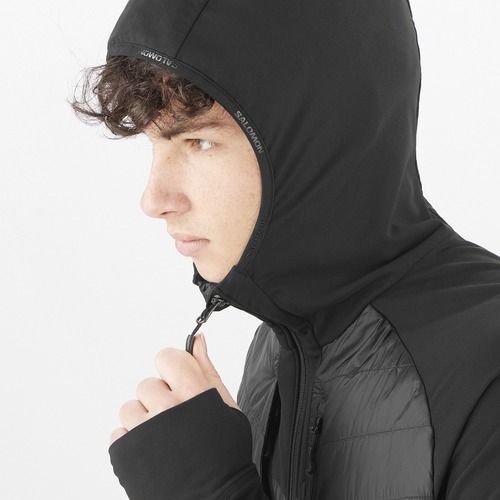 Kurtka hybrydowa męska Salomon Elixir Hybrid Hoodie Insulated deep black