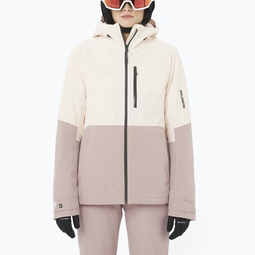 Kurtka narciarska damska Salomon Highland whisper white/etherea