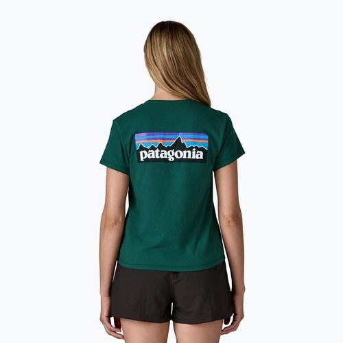 Koszulka damska Patagonia P-6 Logo Responsibili-Tee cascade green