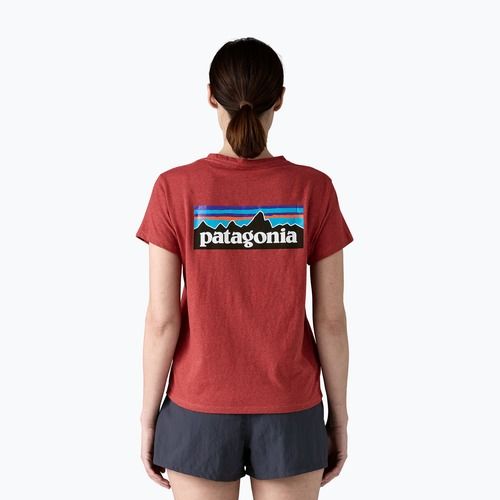 Koszulka damska Patagonia P-6 Logo Responsibili-Tee potters red