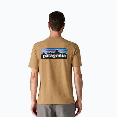 Koszulka męska Patagonia P-6 Logo Responsibili-Tee talon gold
