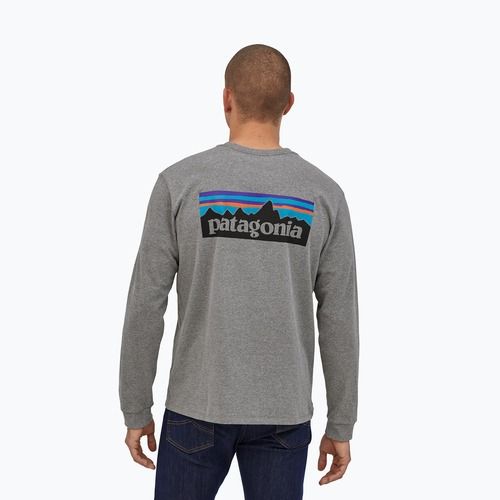 Longsleeve męski Patagonia P-6 Logo Responsibili gravel heather