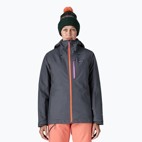 Kurtka narciarska damska Patagonia Insulated Powder Town smolder blue w/orange peel