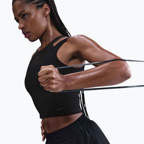 Top treningowy damski Nike One Fitted Dri-Fit Cropped Tank black/dark smoke grey