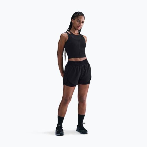Top treningowy damski Nike One Fitted Dri-Fit Cropped Tank black/dark smoke grey
