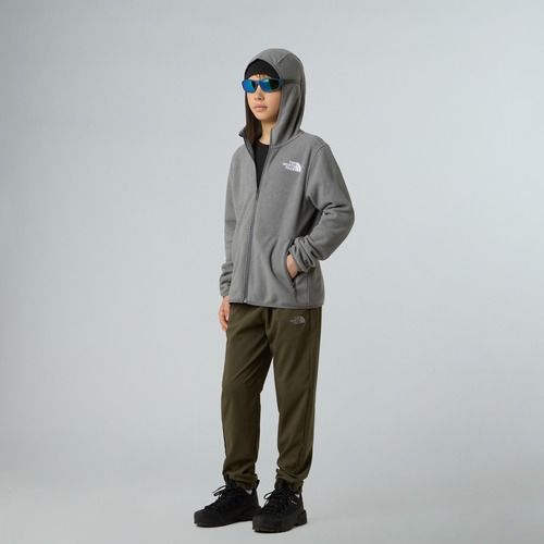 Bluza polarowa dziecięca The North Face Teen Glacier Full Zip Hoodie mid grey heather