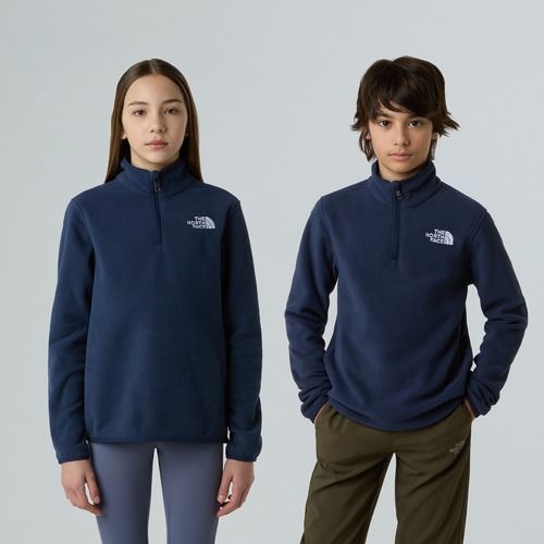 Bluza polarowa dziecięca The North Face Teen Glacier 1/4 Zip summit navy