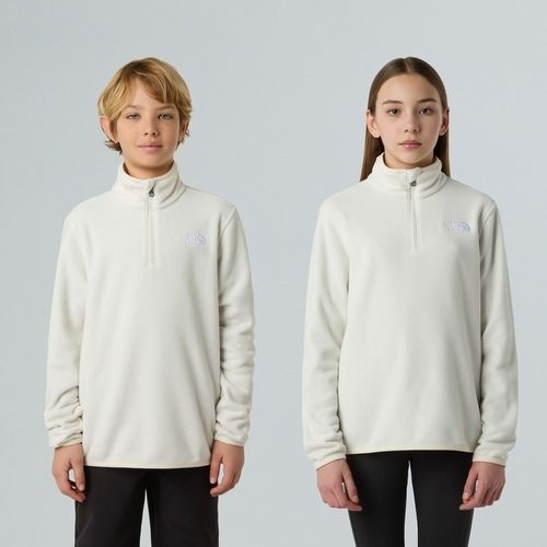 Bluza polarowa dziecięca The North Face Teen Glacier 1/4 Zip wine dune