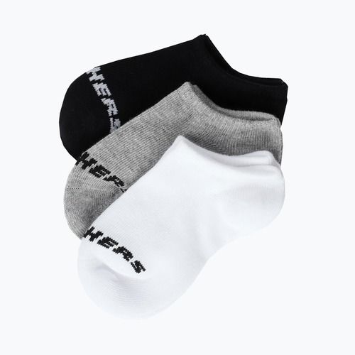 Skarpety dziecięce SKECHERS Non Terry No Show 3 pary white/grey