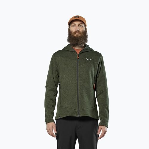 Bluza trekkingowa męska Salewa Puez Rocca Polarlite Hood dark olive