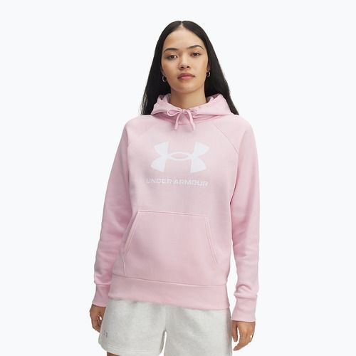 Bluza damska Under Armour Rival Fleece Big Logo Hoody prime pink/white
